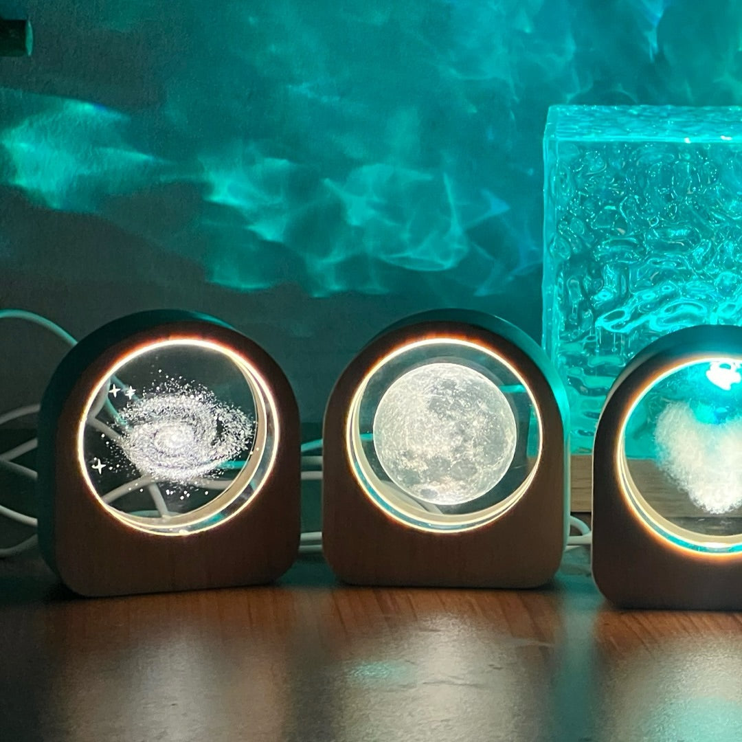 Night Lamp – Moon, Saturn, & Galaxy (Perfect New Year Gift)